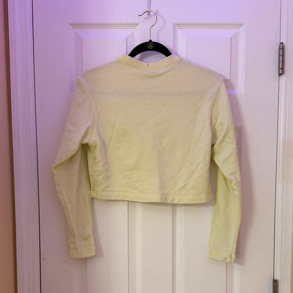 Nike Pale Yellow Cropped Sweatshirt - Picture 3 of 3
